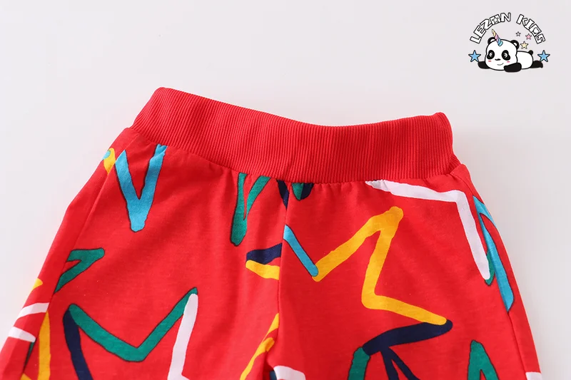 LEZONKIDS - Good Quality 2PCS Boys Clothing Colorful Star Print T-shirt and Shorts Boy Clothing Sets for Summer